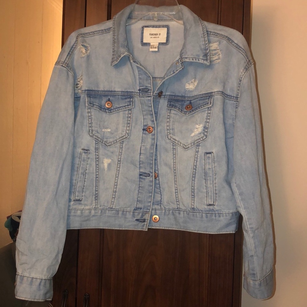 Forever 21 Distressed Jean Jacket
